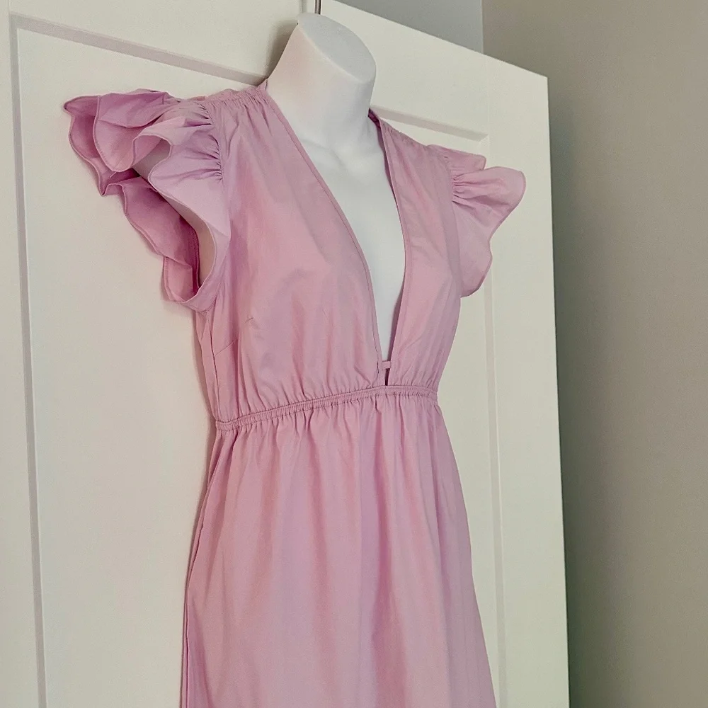 DELUC for Anthropologie Darling Flutter Sleeve Maxi Dress Sz XS NWT $265 - Picture 2 of 4